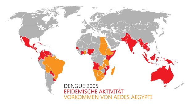 Weltweite Fälle von Dengue-Fieber