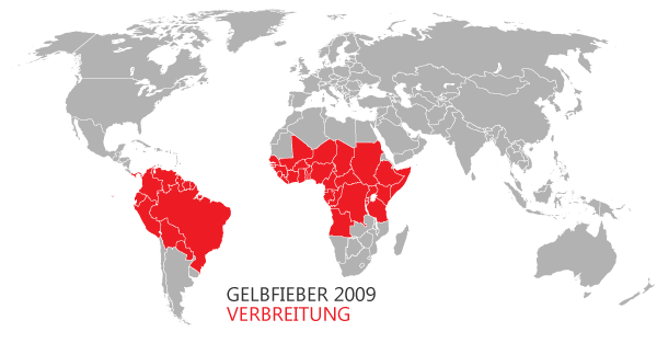 Weltweite Fälle von Gelbfieber