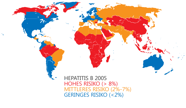 Weltweite Fälle von Hepatitis A