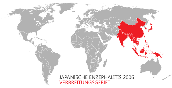 Weltweite Fälle von Japanischer Enzephalitis