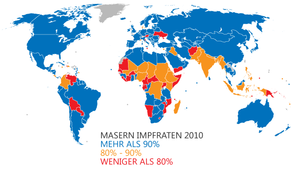 Anteil der gegen Masern geimpften Bev&ouml;lkerung 